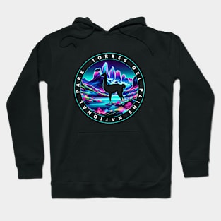 Chilean Torres Del Paine Wildlife Moonlit Neon Silhouette Hoodie